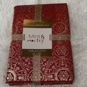 Red and Gold Tablecloth